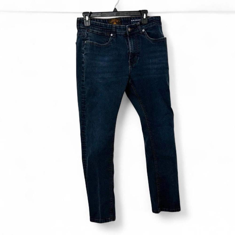 Copper & Oak Classic Dark Blue Denim Jeans Mens 32x32 Slim Straight